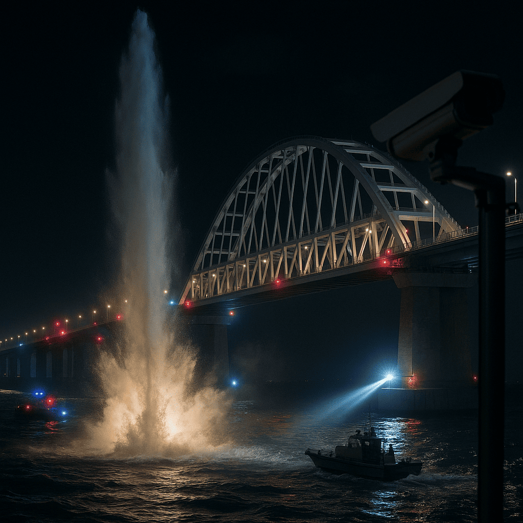 Dramatic Underwater Blast Hits Crimean Bridge