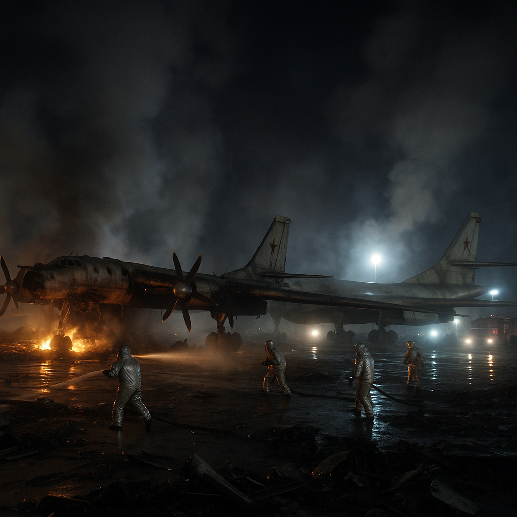 Night Raid on Russian Airbase: Strategic Bombers in Flames