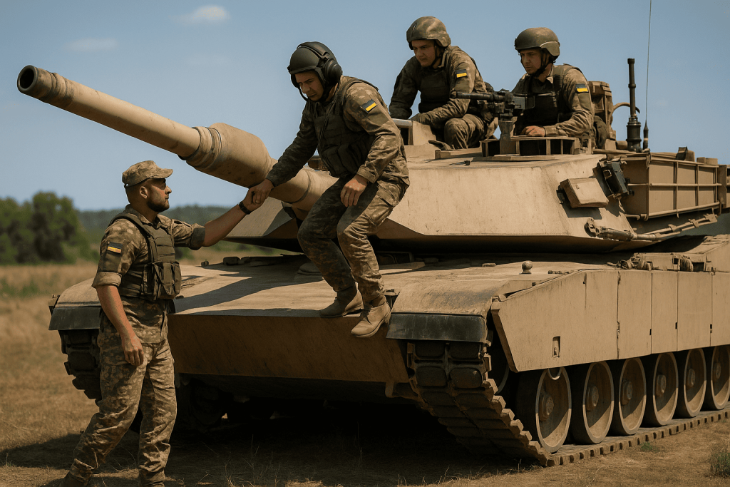 Waiting for Deployment: Abrams Tanks Line-Up